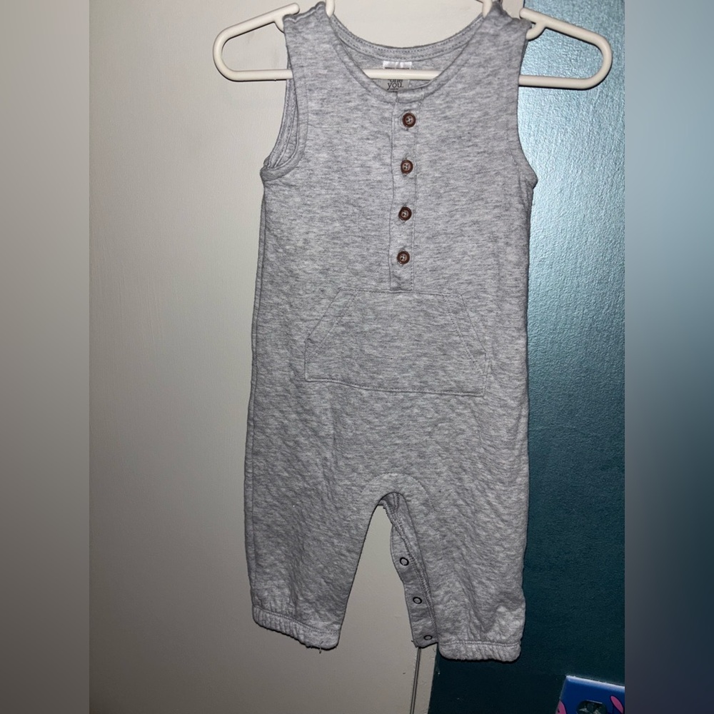 Gray Sleeveless Baby Romper